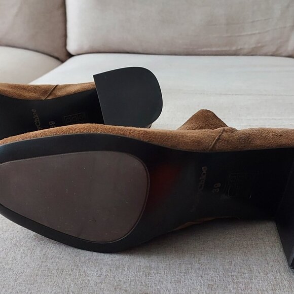 Woman Brown booties upper suede - Picture 4 of 6